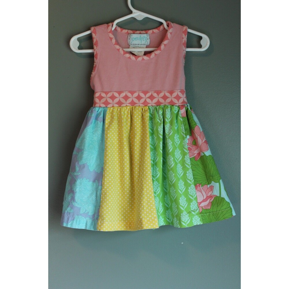 Serendipity Baby Girls Tank Dress Multi-patterned Colorful Size 12-18M